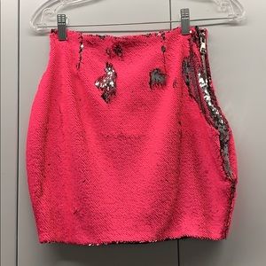 Pink sequin skirt
